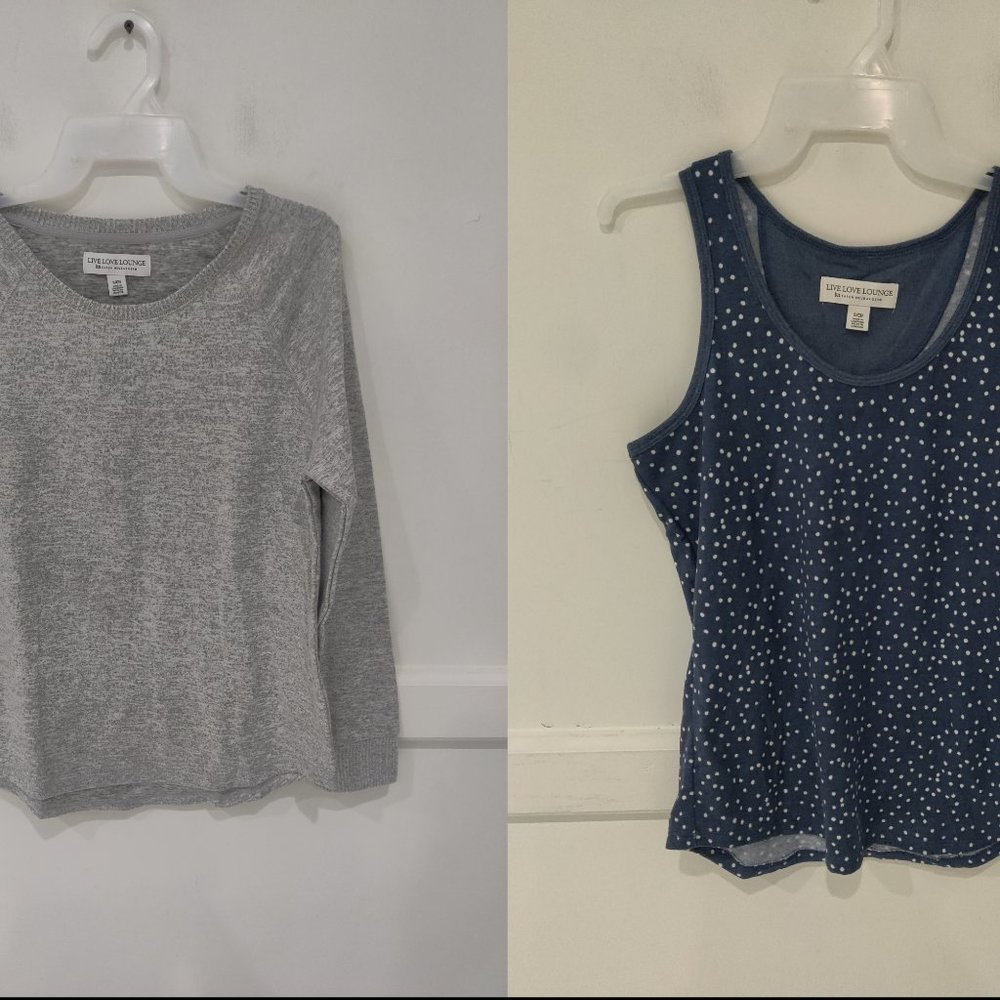 NWoT Live Love Lounge Women's 2 Piece Pajama Lounge Tops Blue Size S $75 FFF042